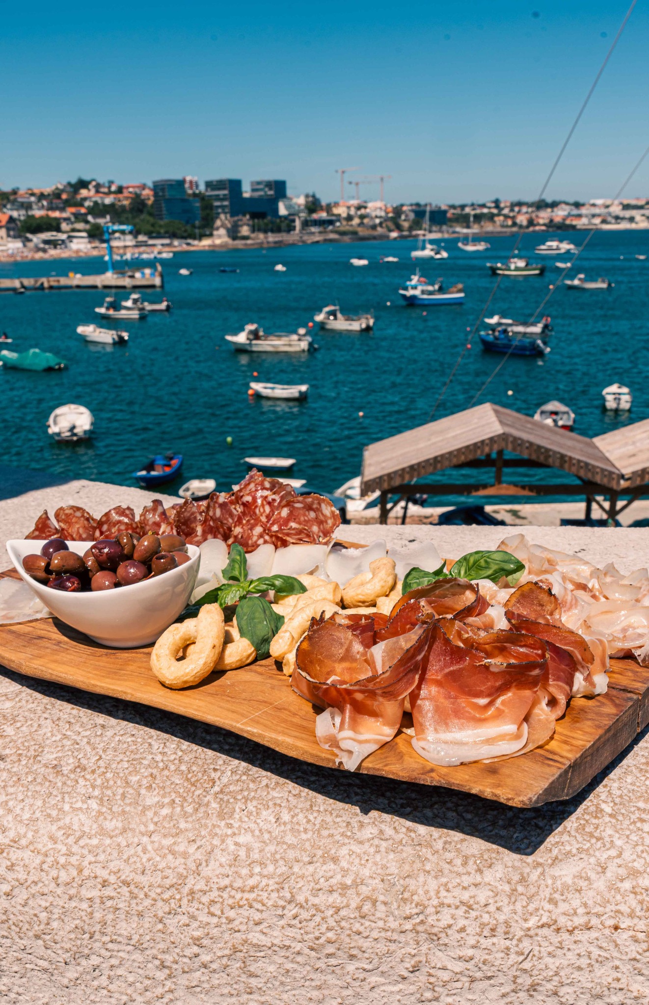 Italian charcuterie overlooking Cascais Bay