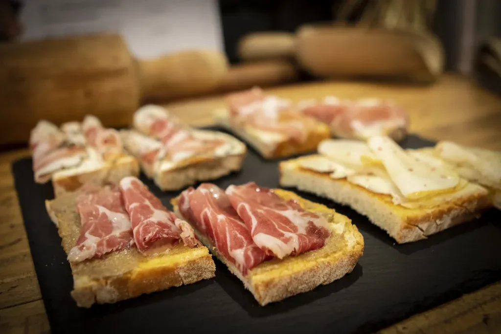 A selection of Aqafarina bruschettas